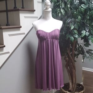 Miss Bisou purple strapless dress